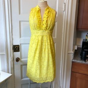Yellow eyelet dress